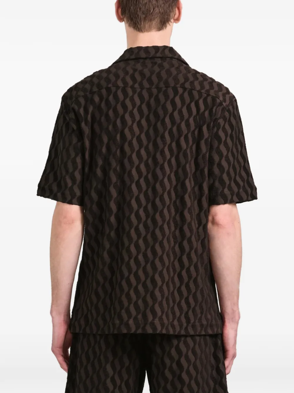 Frescobol Carioca Roberto overhemd met jacquard Bruin