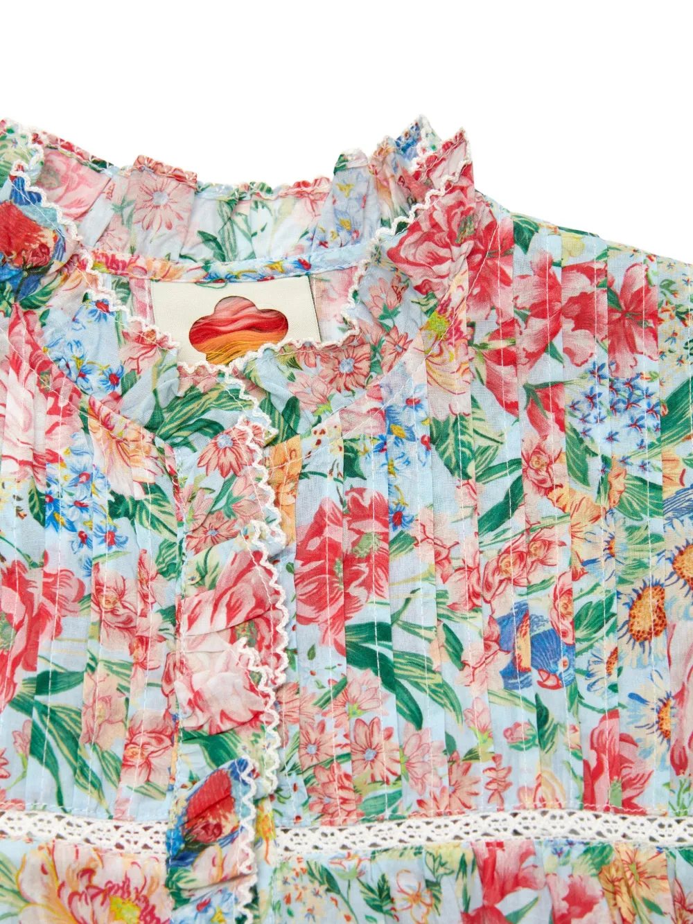 FARM Rio Rendeira cutwork blouse Blauw