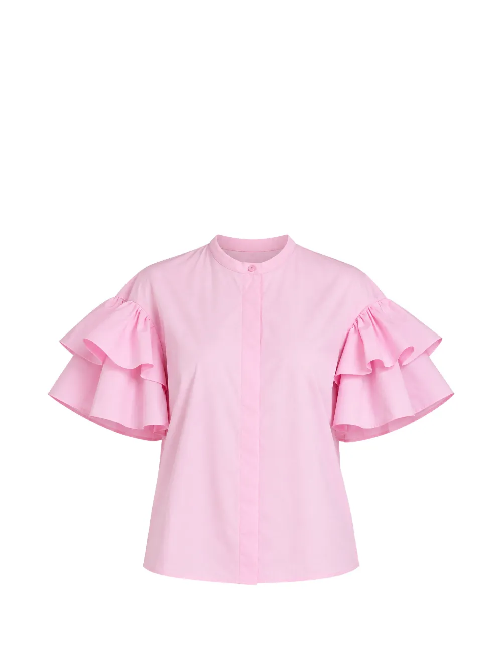 PSOPHIA ruffled-sleeve poplin shirt