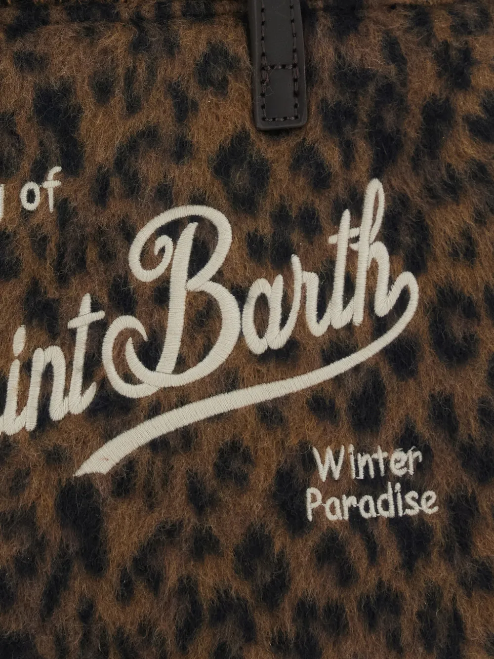 MC2 Saint Barth mini Vanity felt bag with leopard print Bruin