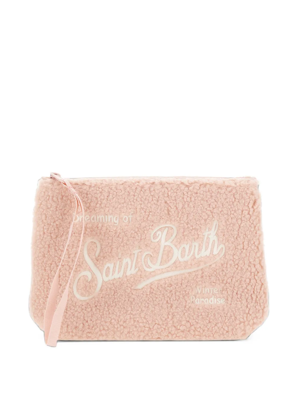 MC2 Saint Barth Aline teddy-texture pochette clutch bag Roze