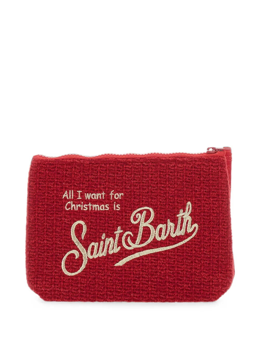 MC2 Saint Barth Bouclé buidel met borduurwerk Rood