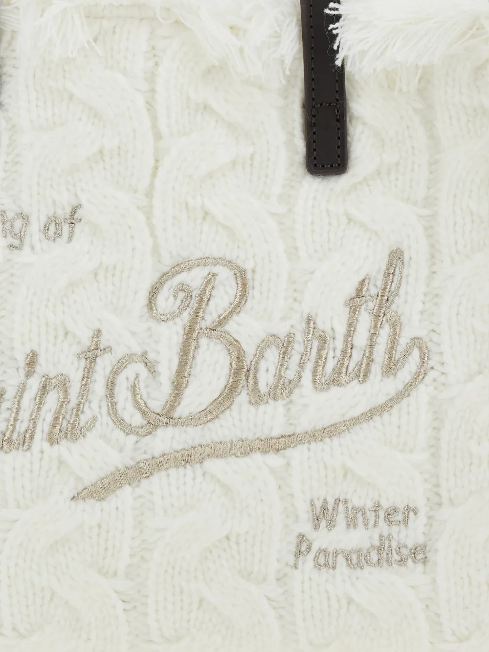 MC2 Saint Barth Kabelgebreide shopper met franje Wit