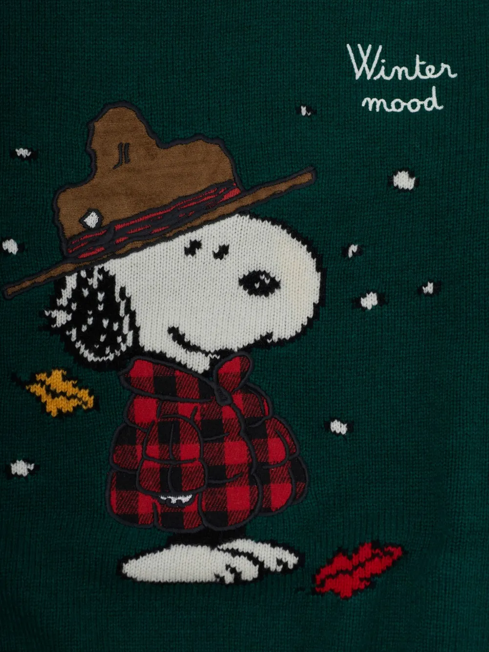 MC2 Saint Barth Kids Douglas trui met Snoopy-intarsia Groen