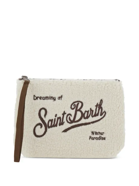 MC2 Saint Barth logo-embroidered borg clutch bag