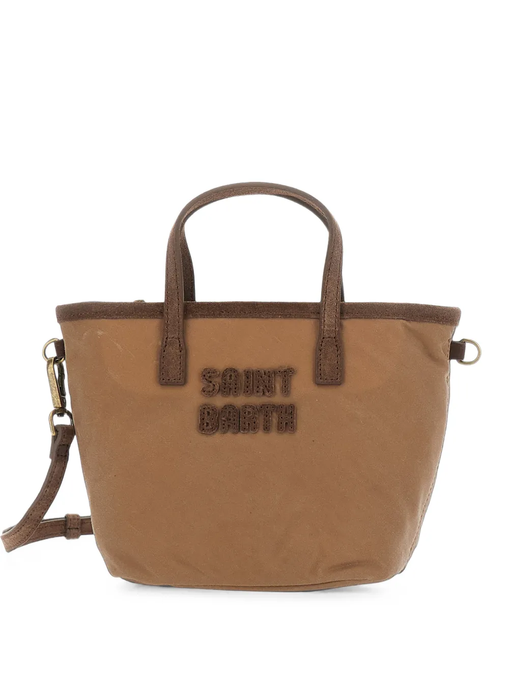 Mc2 Saint Barth Mini City Logo-detail Tote Bag In Brown