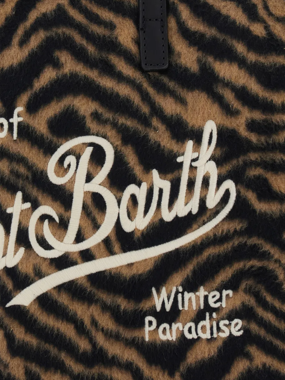 MC2 Saint Barth Kids Shopper met zebra-print en rafelige afwerking Bruin
