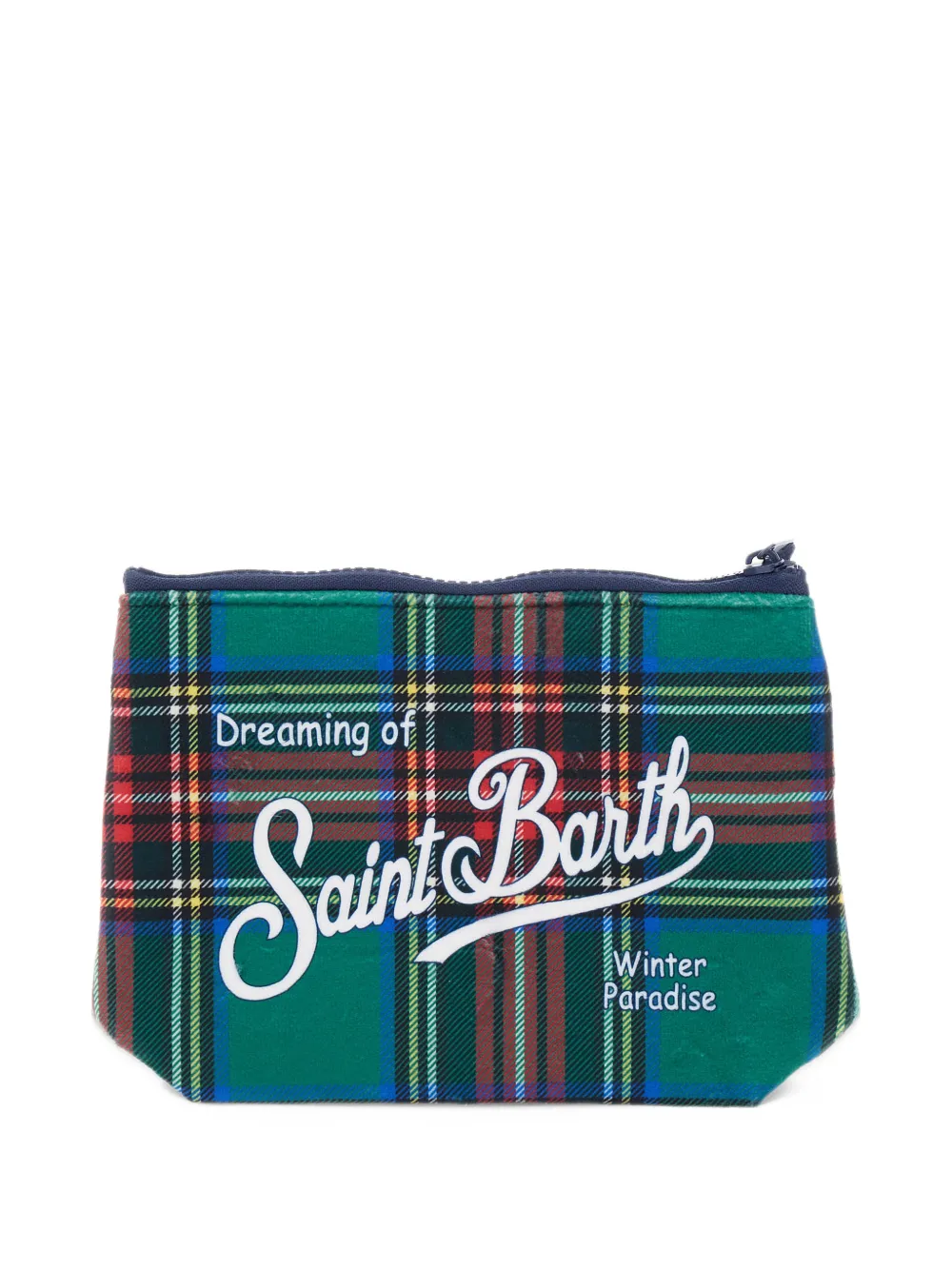 MC2 Saint Barth Aline tartan-print clutch bag Groen