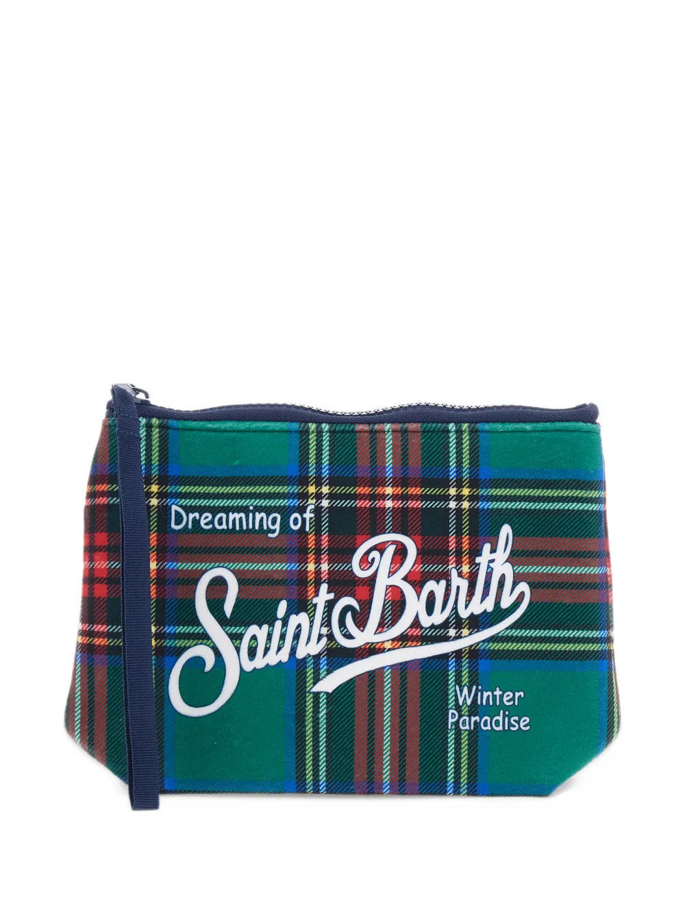 MC2 Saint Barth Aline tartan-print clutch bag Groen