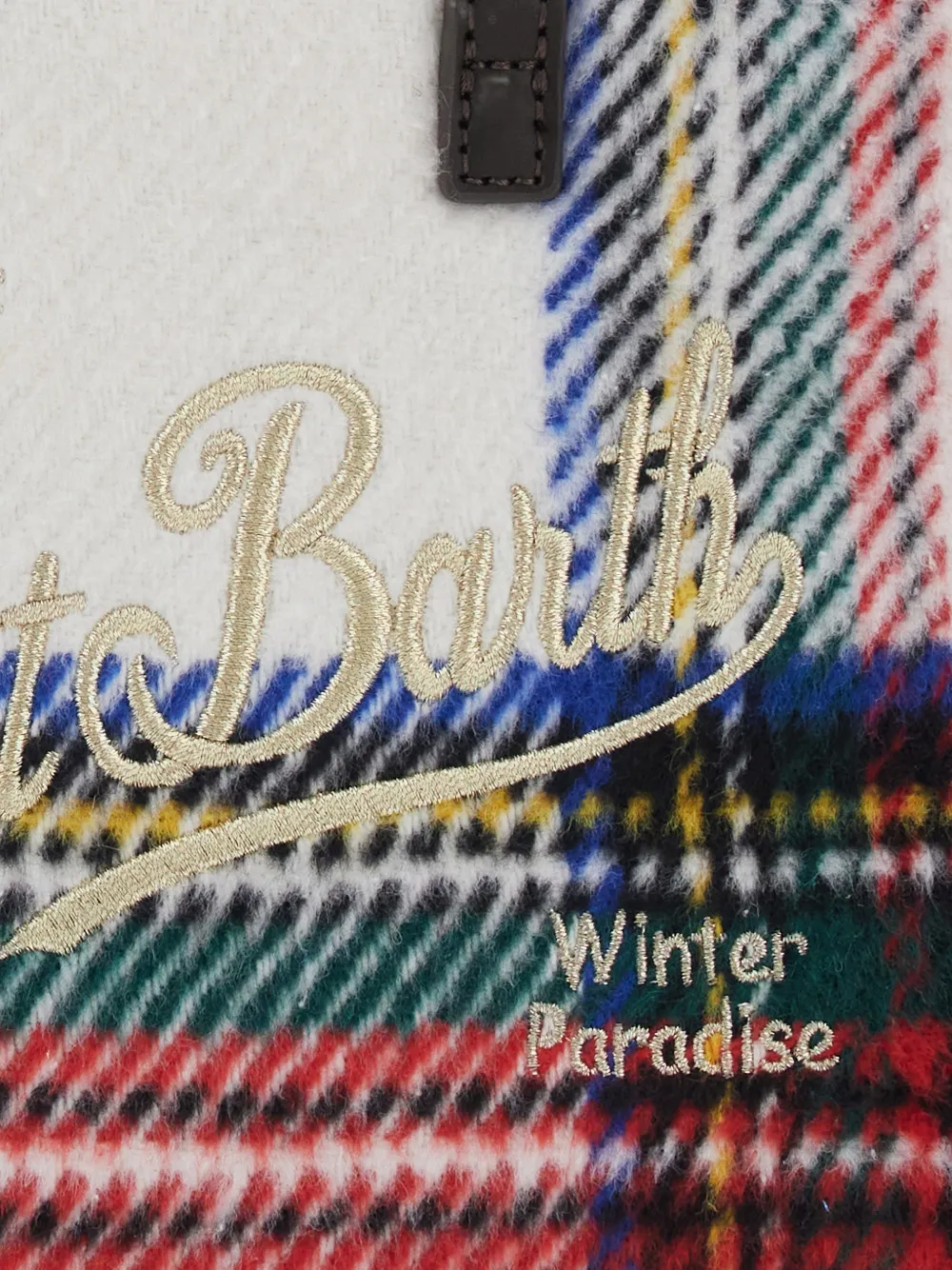 MC2 Saint Barth Kids Shopper met tartan-ruit en franjes Wit