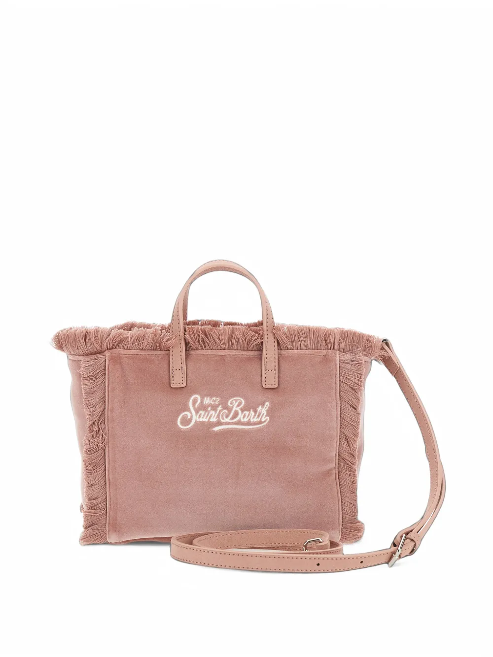 MC2 Saint Barth Kids mini fringed logo-embroidered tote bag Roze