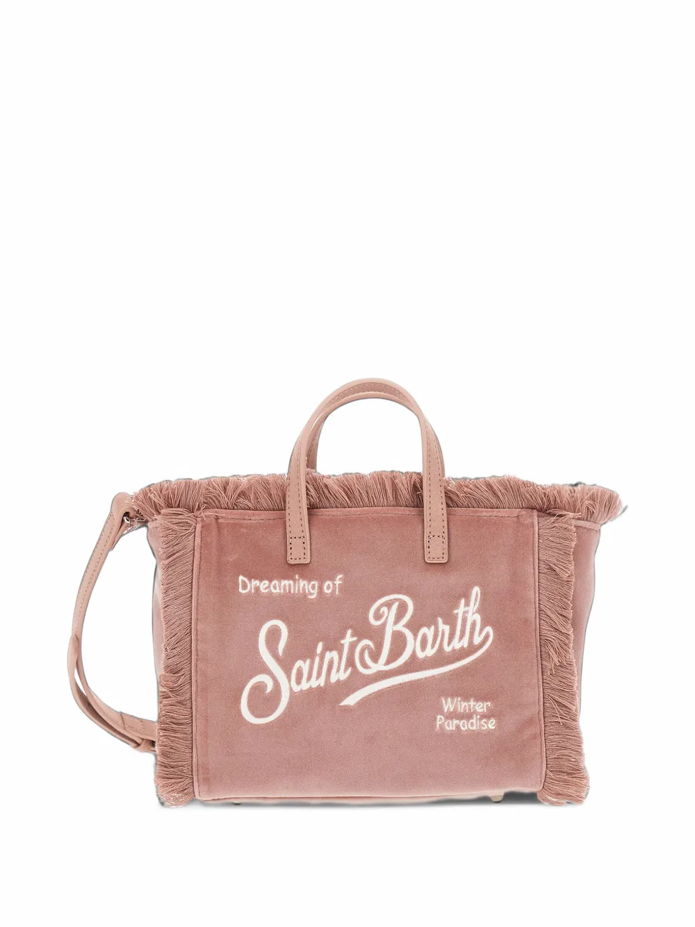 MC2 Saint Barth Kids mini fringed logo-embroidered tote bag Roze