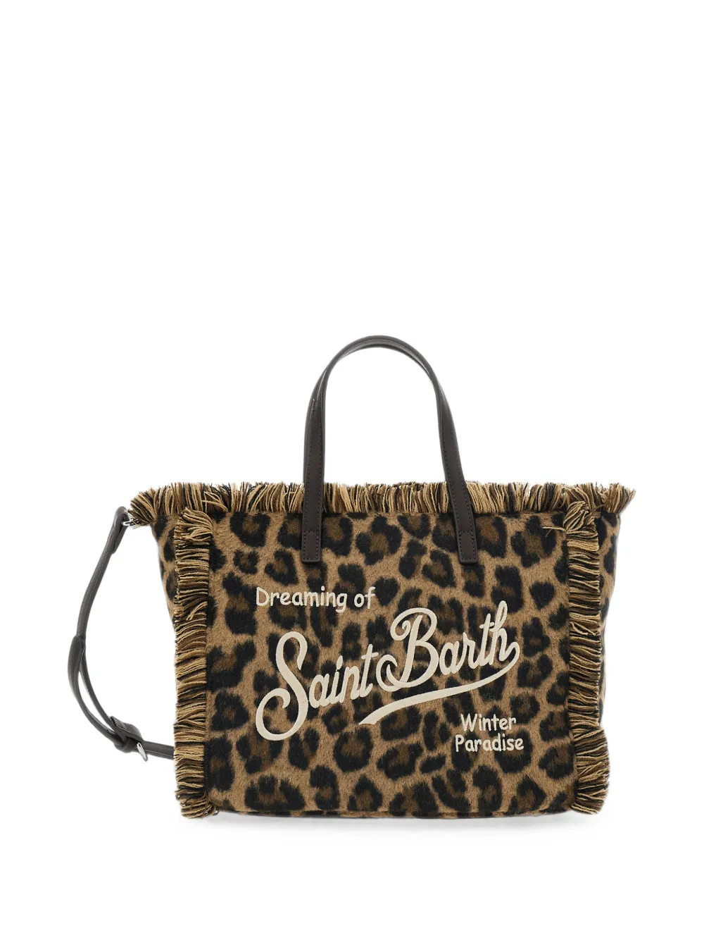 MC2 Saint Barth Kids Shopper met luipaard-print en franje Bruin