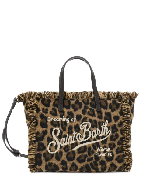 MC2 Saint Barth Kids leopard-print fringed tote bag