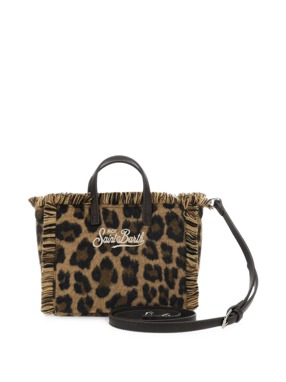 MC2 Saint Barth Kids Shopper met luipaard-print en franje Bruin