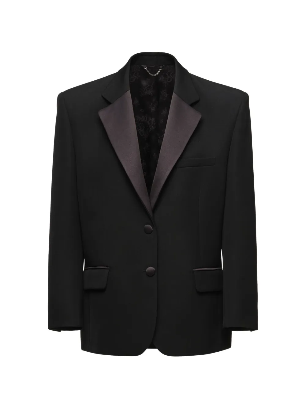Magda Butrym satin-lapel single-breasted blazer - Nero