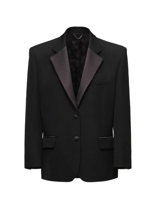 Magda Butrym Satin-lapel Single-breasted Blazer in Black