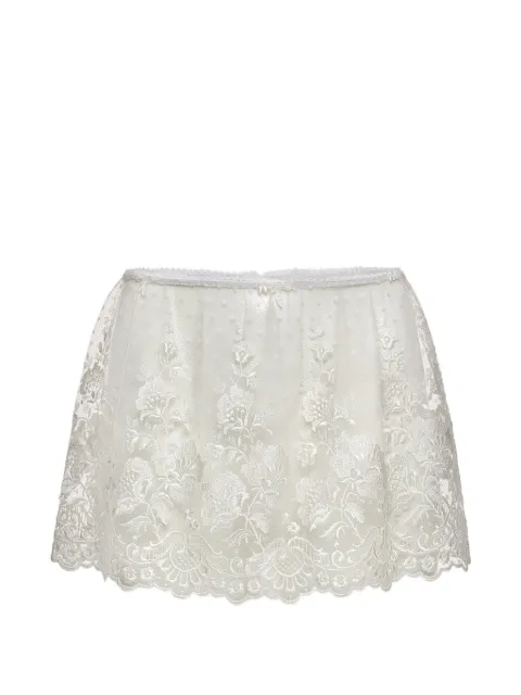 Magda Butrym lace-embroidered scalloped-hem mini skirt