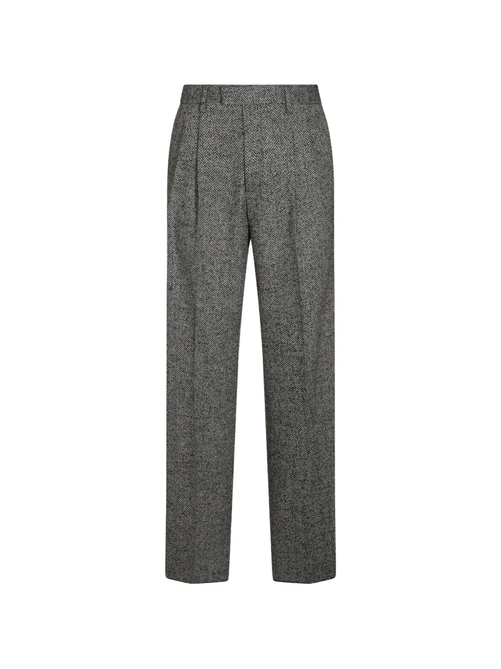 Lardini pleated herringbone trousers