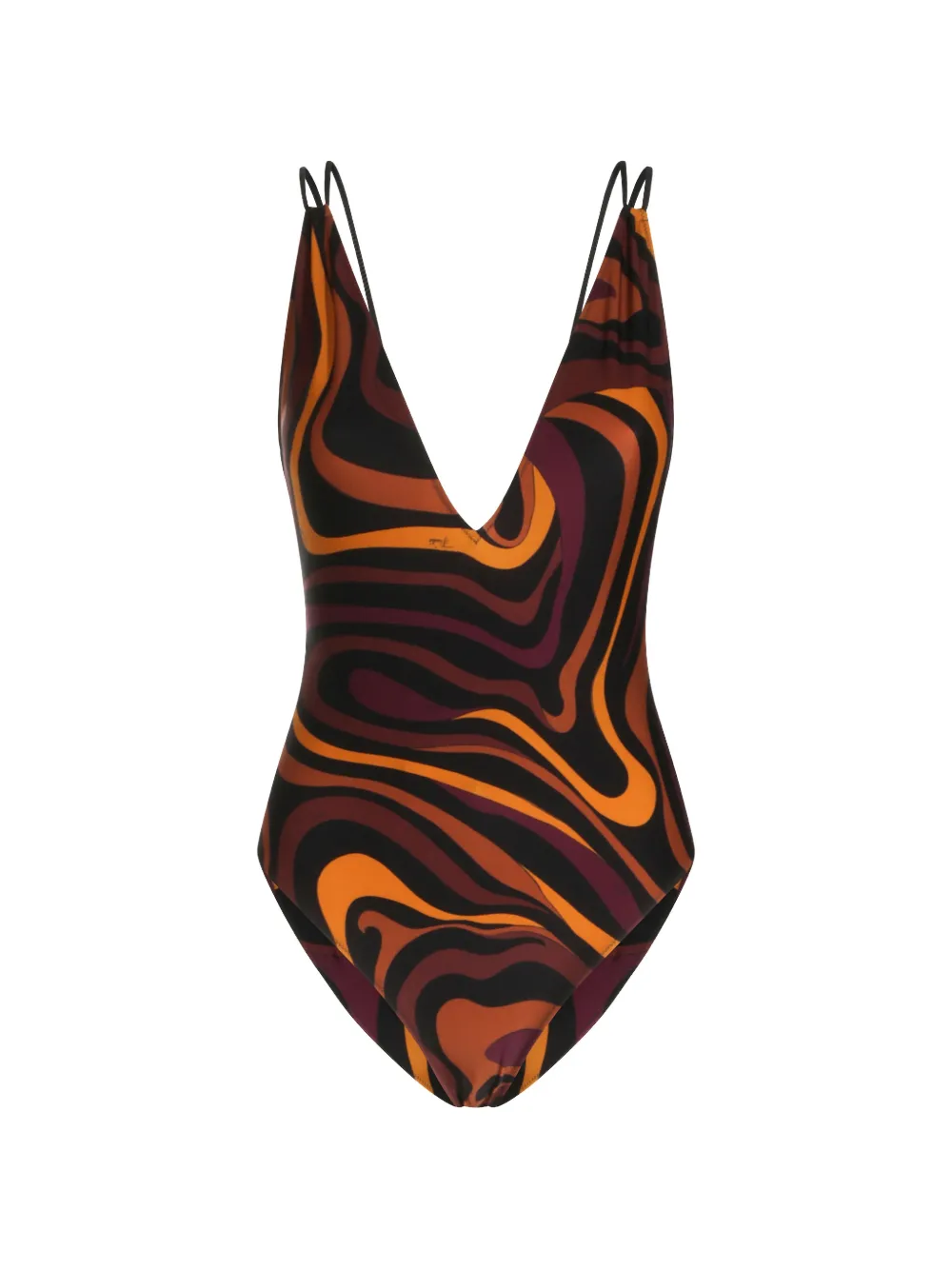 PUCCI Marmo-print swimsuit - Rosso