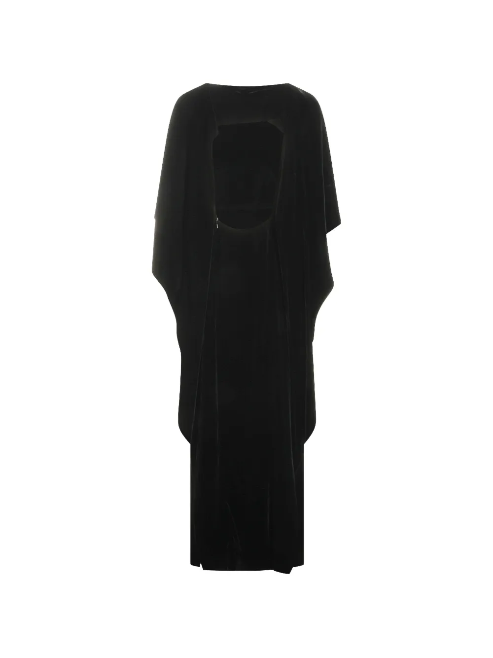 Alberta Ferretti cape-detail cut-out gown Zwart