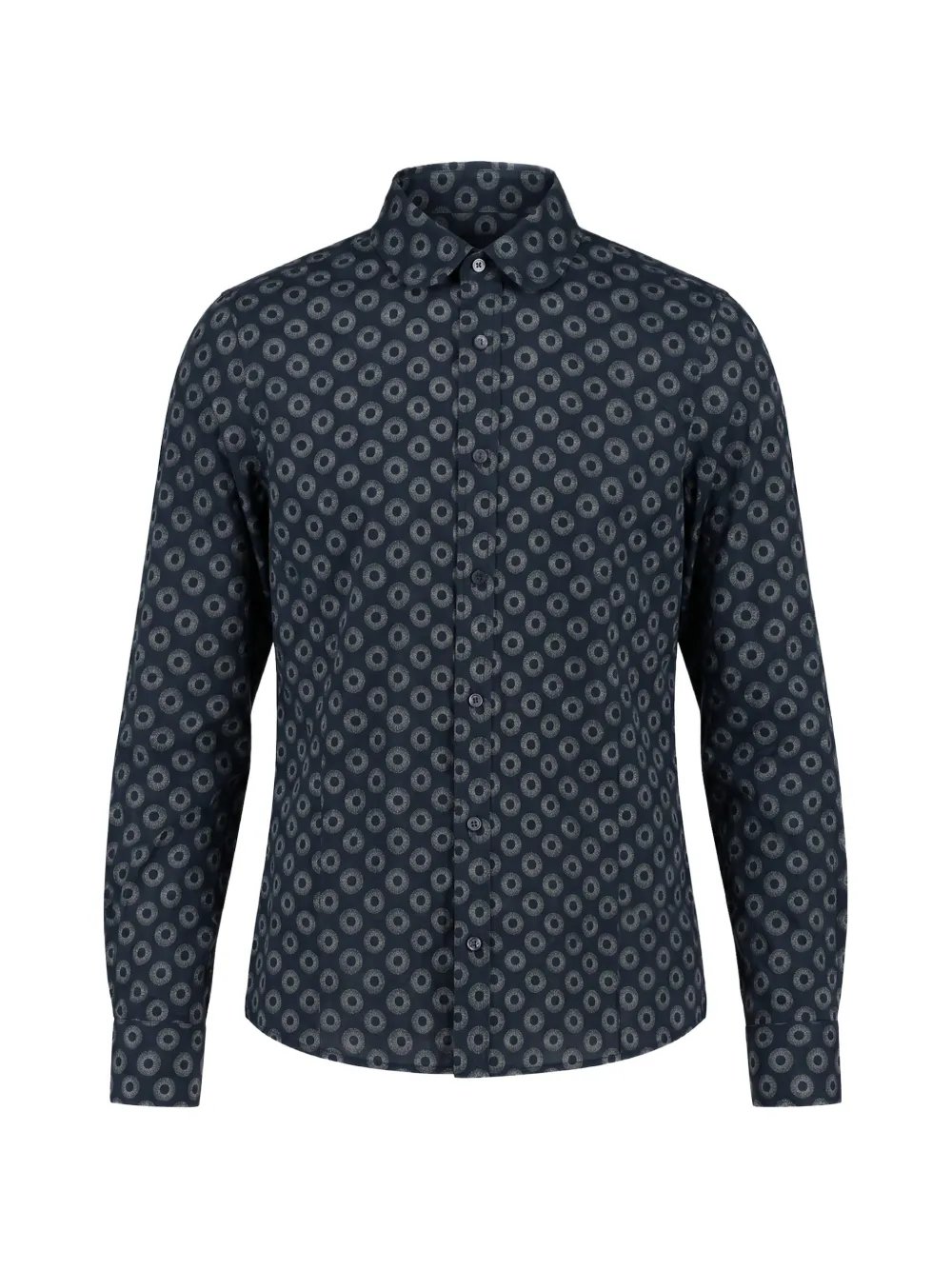R13 Sunburst-pattern Club-collar shirt Zwart
