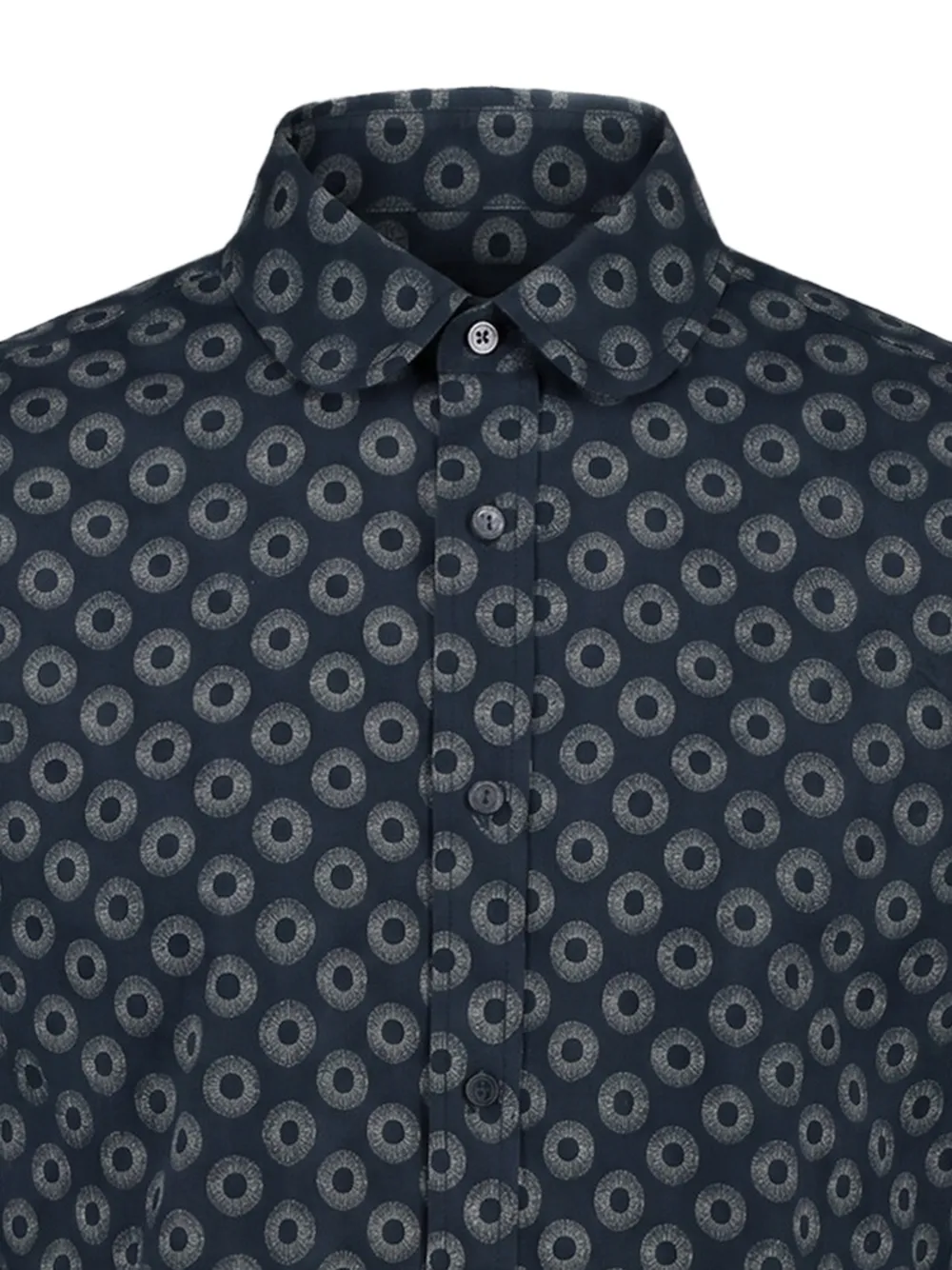 R13 Sunburst-pattern Club-collar Shirt in Black, view 2