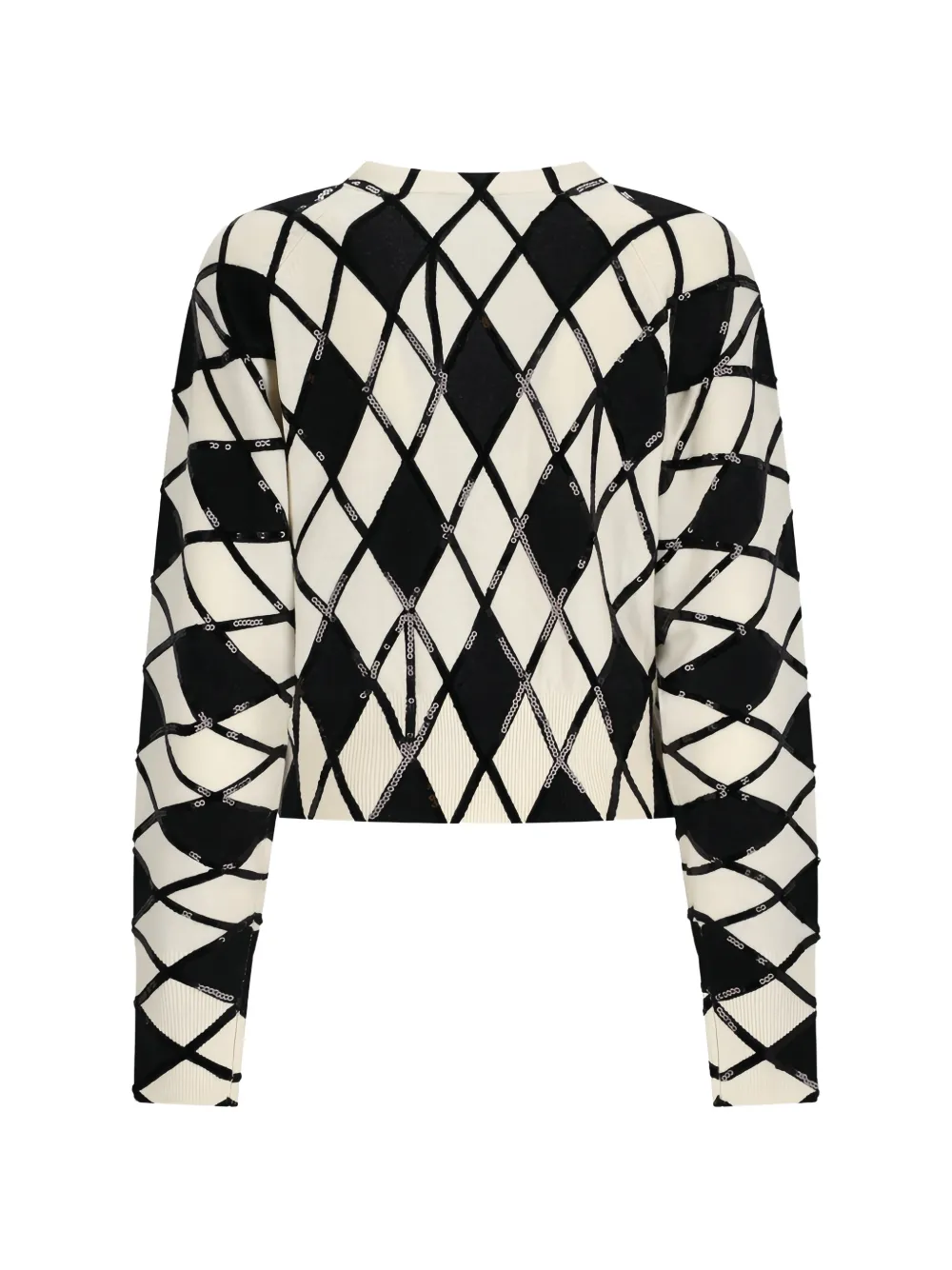 Blumarine Diamond vest verfraaid met pailletten en argyle-patroon Wit