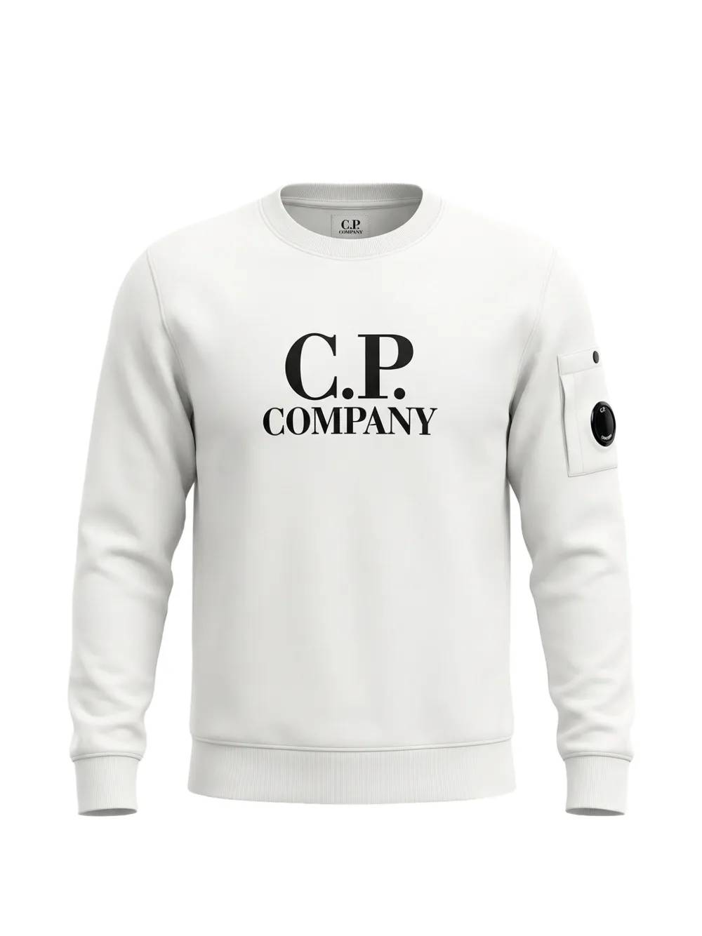 C.P. Company Kids Sweater met Lens-detail en logo-print Wit