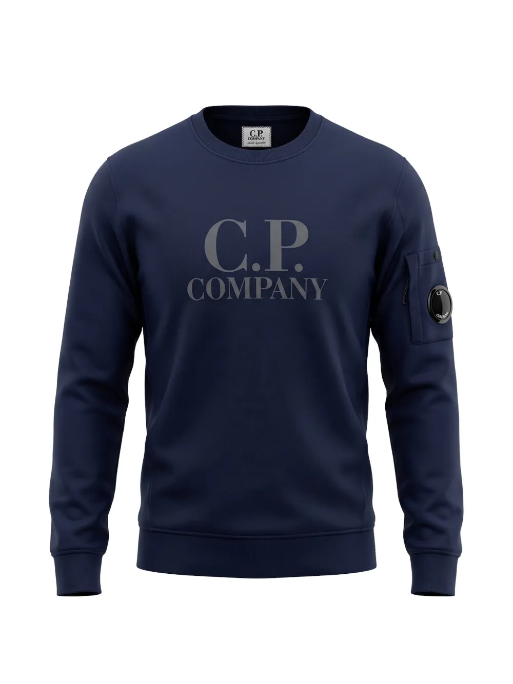 C.P. Company Kids Lens-detail logo-print sweatshirt Blauw
