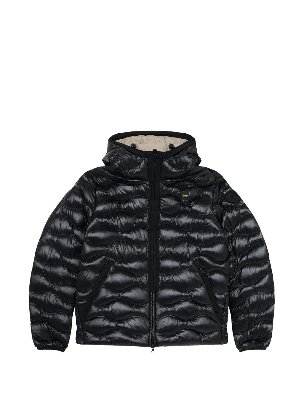 Blauer Bryant wave-quilted jacket - Nero