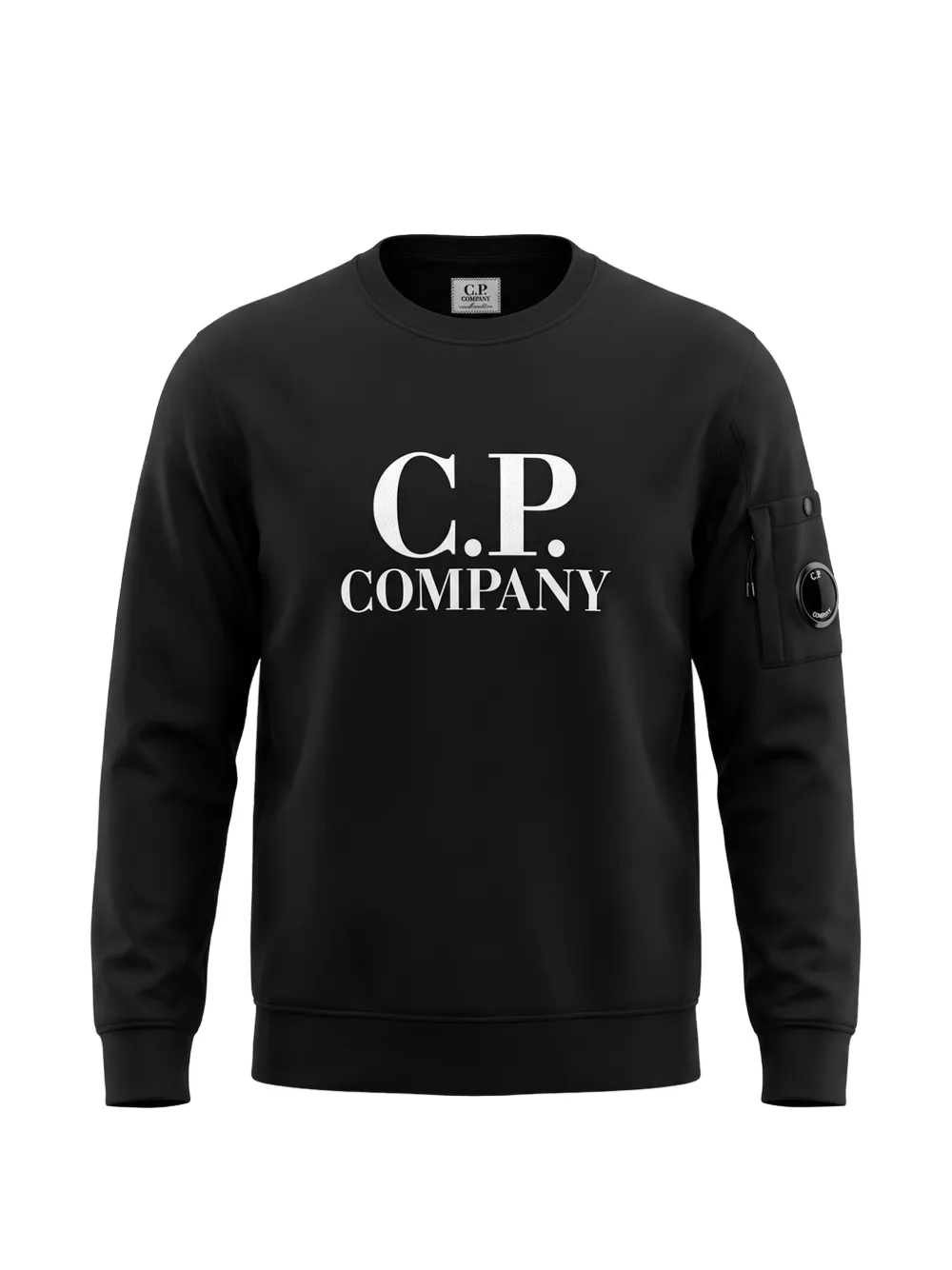 C.P. Company Kids Lens-detail logo-print sweatshirt Zwart
