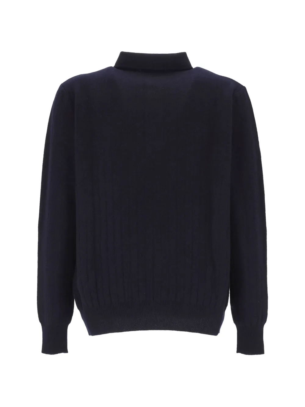 Lardini Ribgebreid poloshirt Blauw