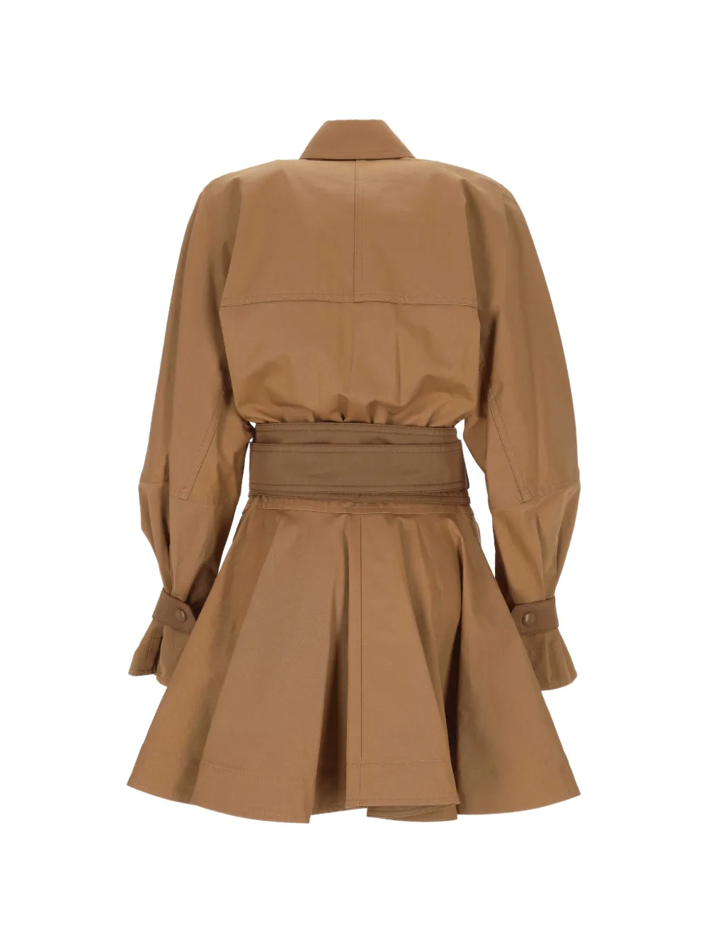 ZIMMERMANN Mini-jurk met ritszak en ceintuur Bruin