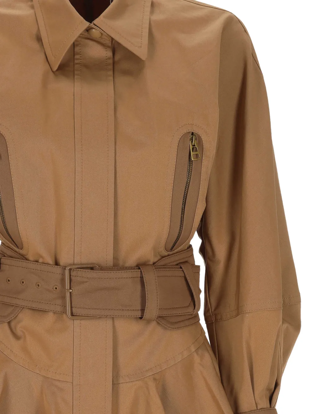 ZIMMERMANN Mini-jurk met ritszak en ceintuur Bruin