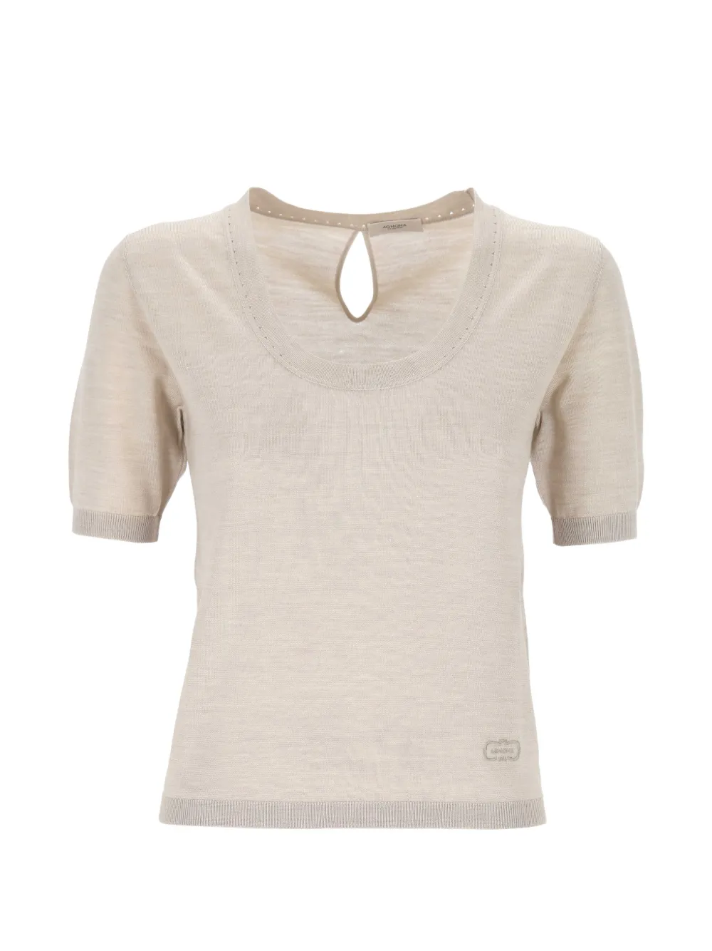 Agnona keyhole short-sleeve top - Toni neutri