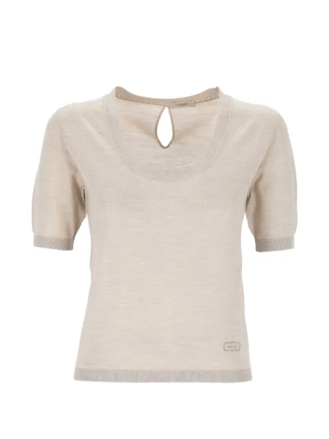 Agnona keyhole short-sleeve top