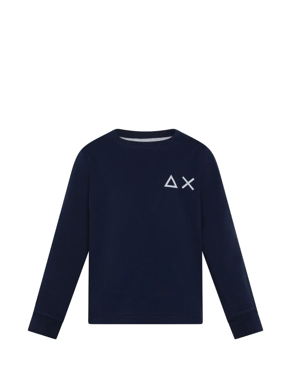 SUN68 KIDS T-shirt a maniche lunghe con logo ricamato - Blu