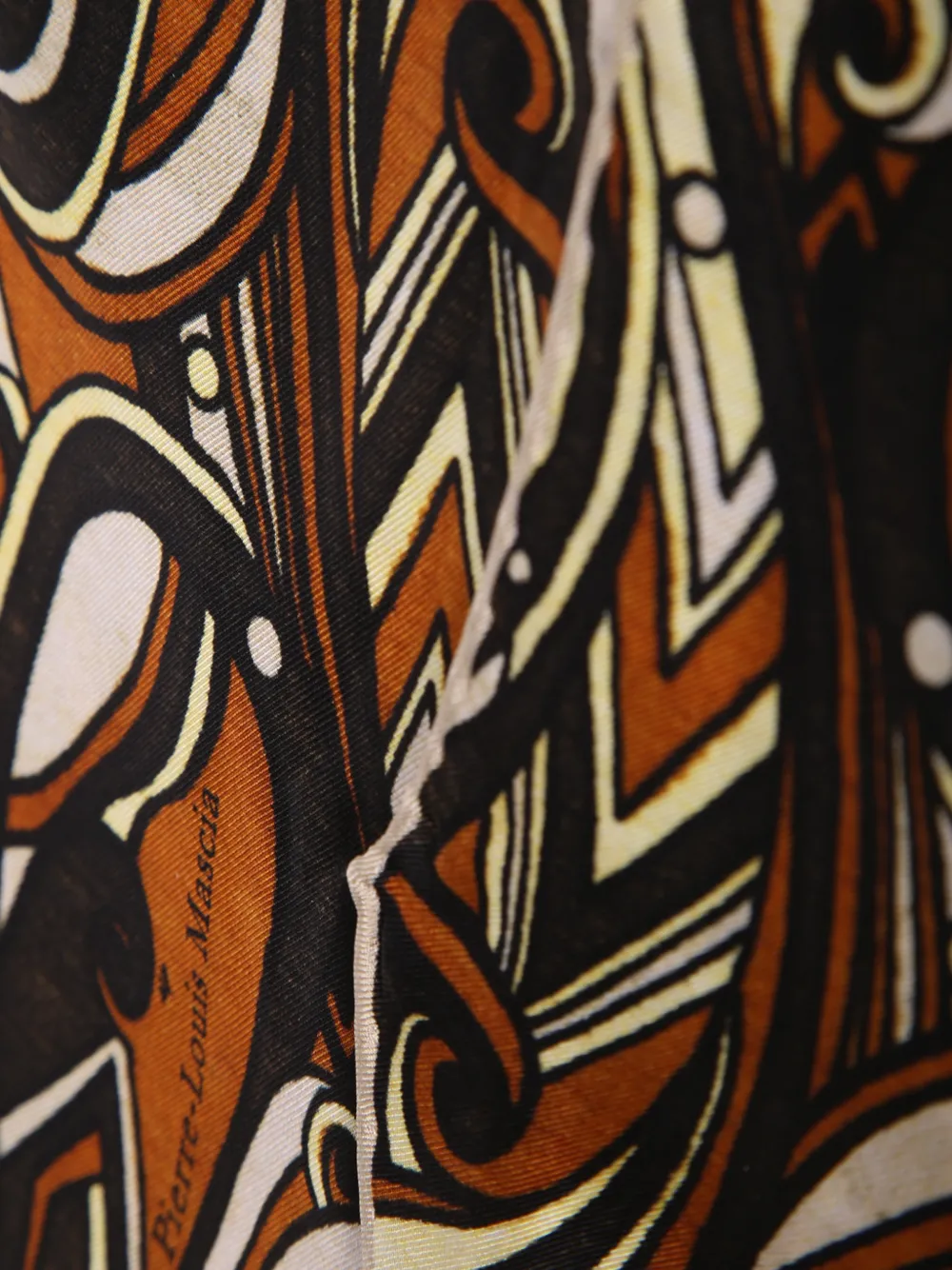 Pierre-Louis Mascia Sjaal met abstracte print Bruin