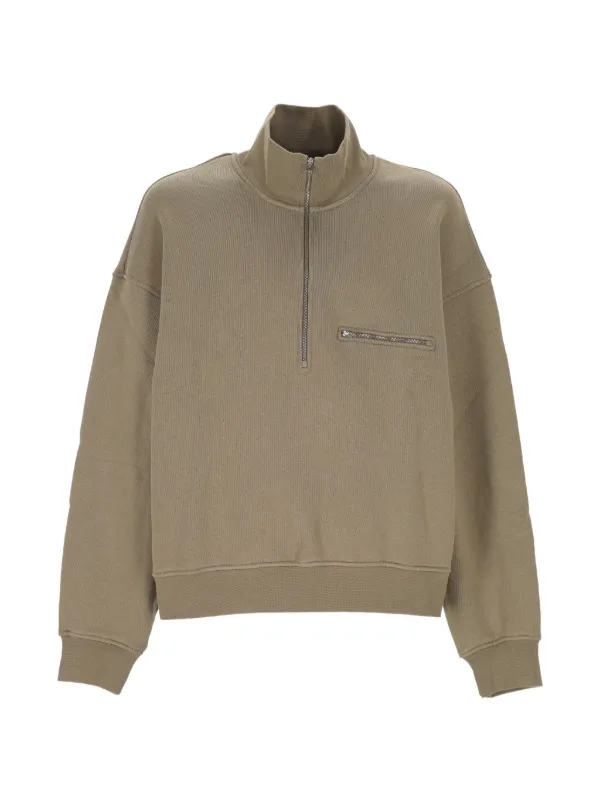 Agolde Pavillion Half-zip Chest-pocket Sweatshirt in Neutrals