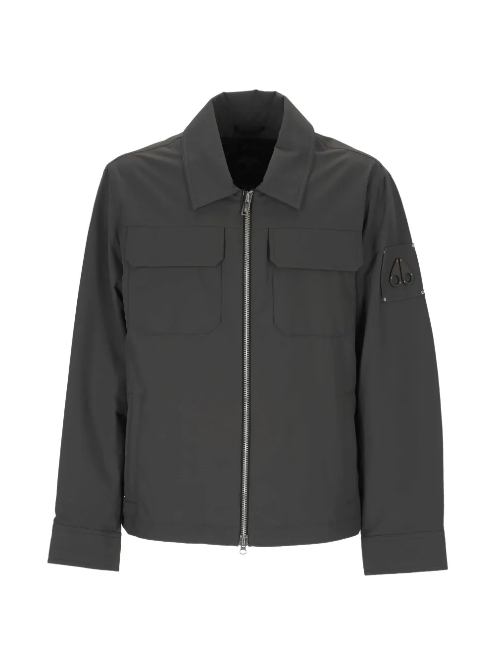 Moose Knuckles logo-patch zip-up jacket - Grau