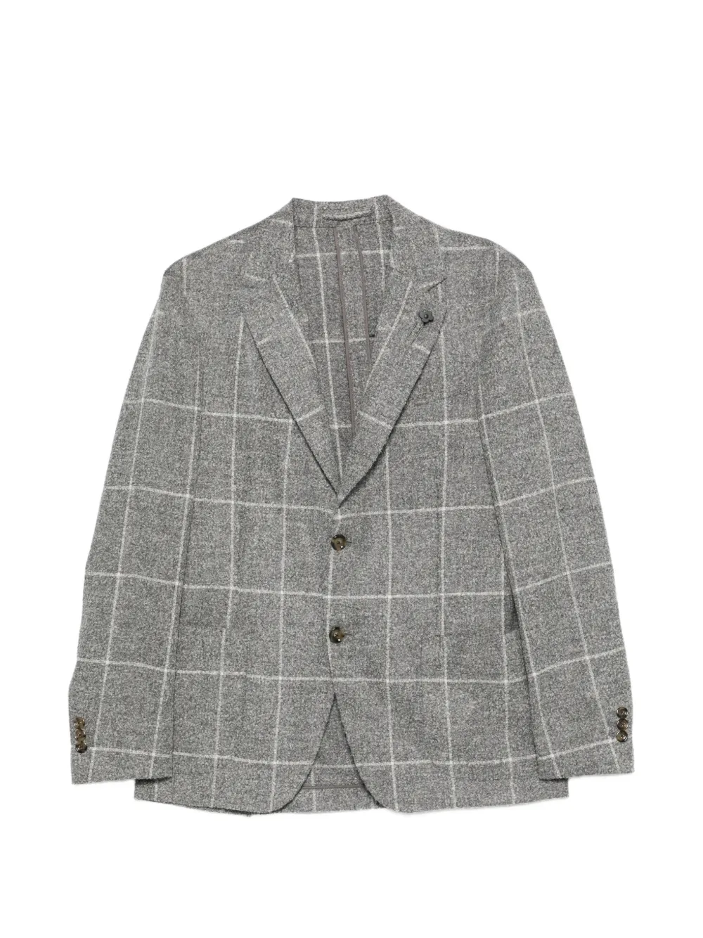 Lardini check-pattern notched-lapel jacket