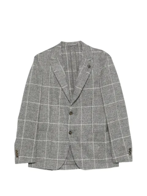 Lardini check-pattern notched-lapel jacket