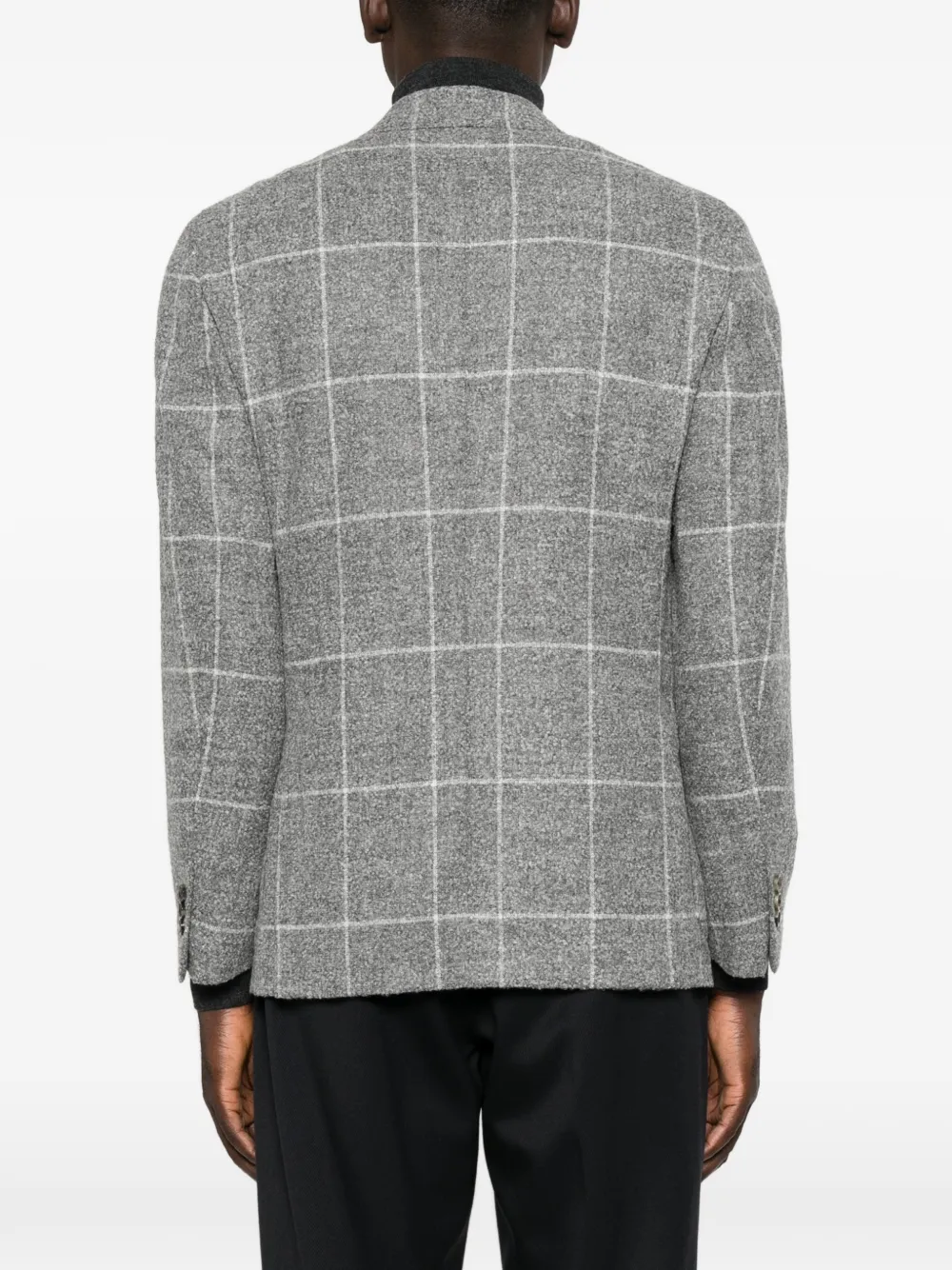 Lardini Geruit jack met gekerfde revers Grijs