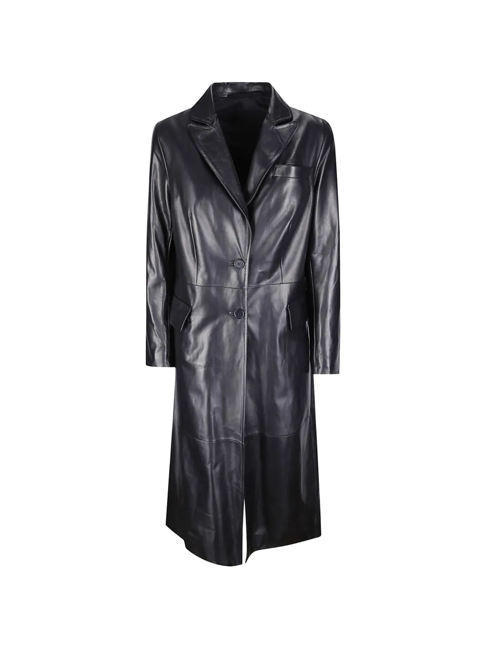Salvatore Santoro leather single-breasted coat - Nero