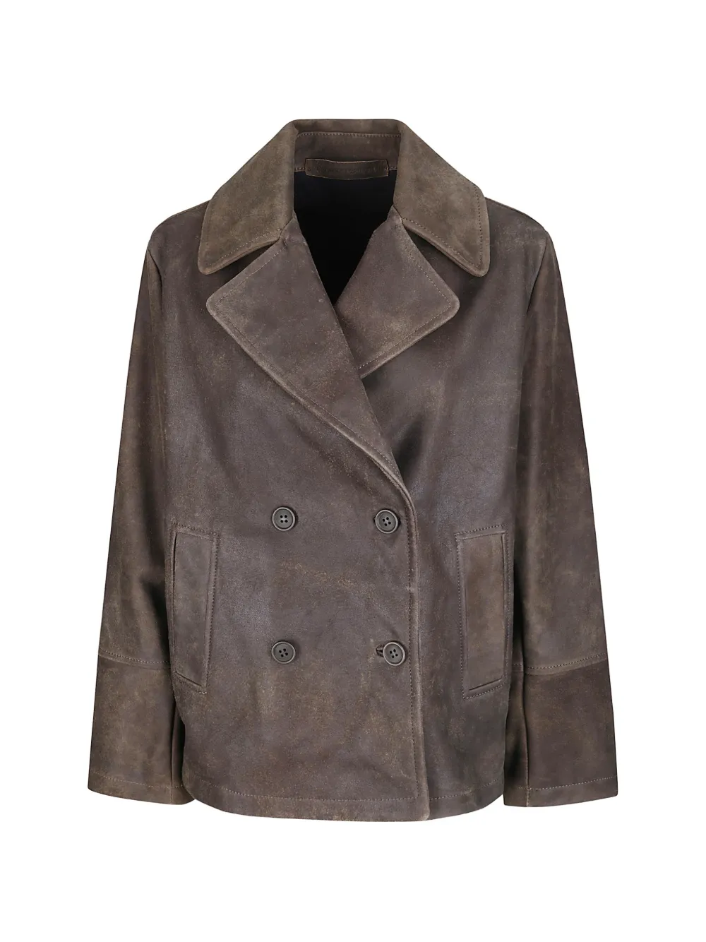 Salvatore Santoro double-breasted leather jacket - Marrone