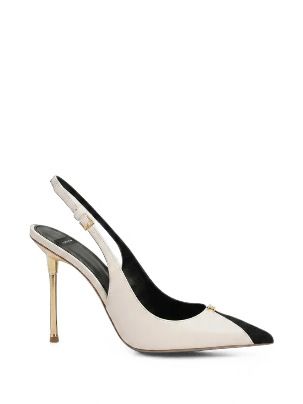 Elisabetta Franchi two-tone leather slingback pumps - Toni neutri