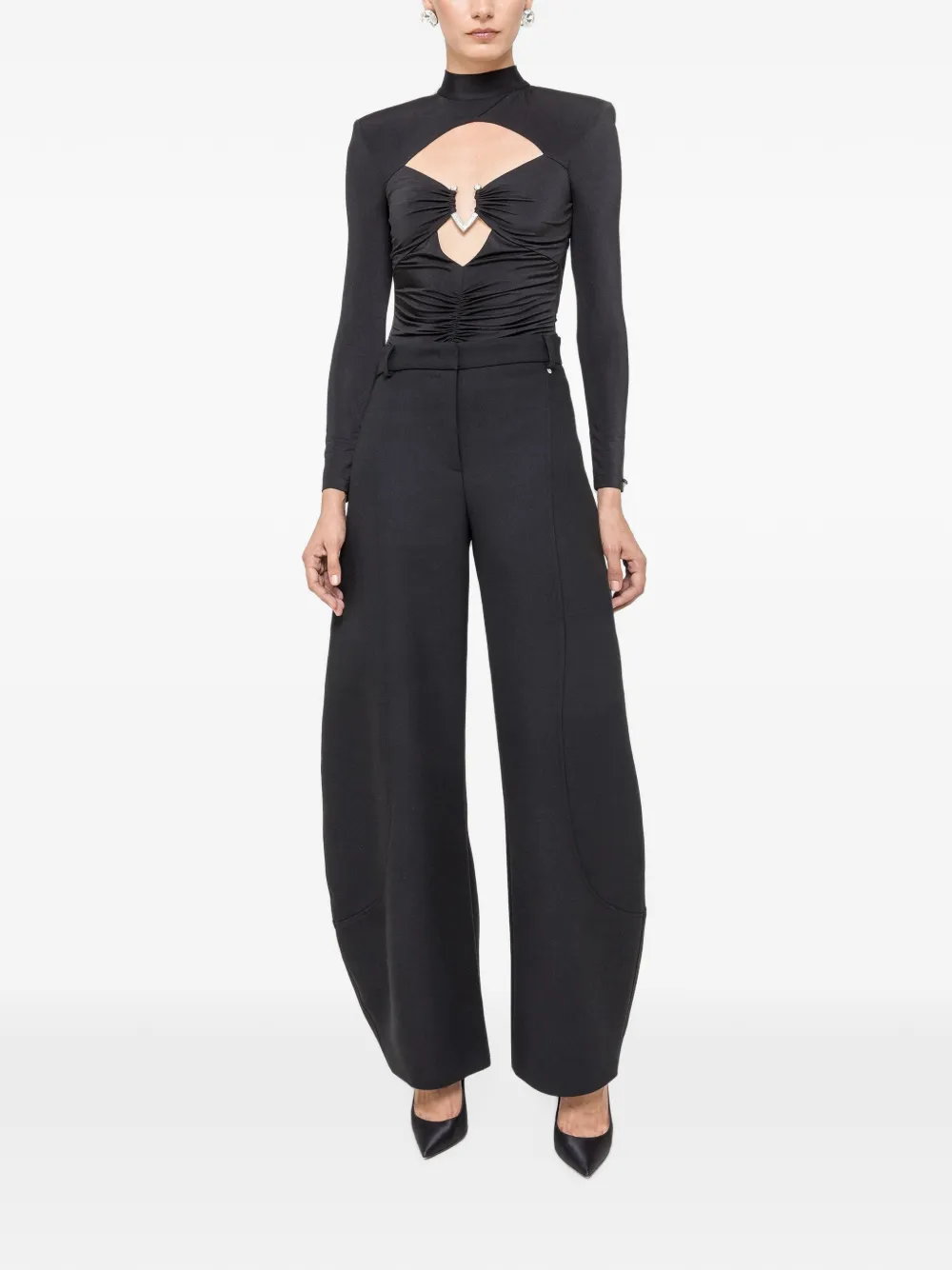 NISSA Body met uitgesneden details en kristallen Zwart