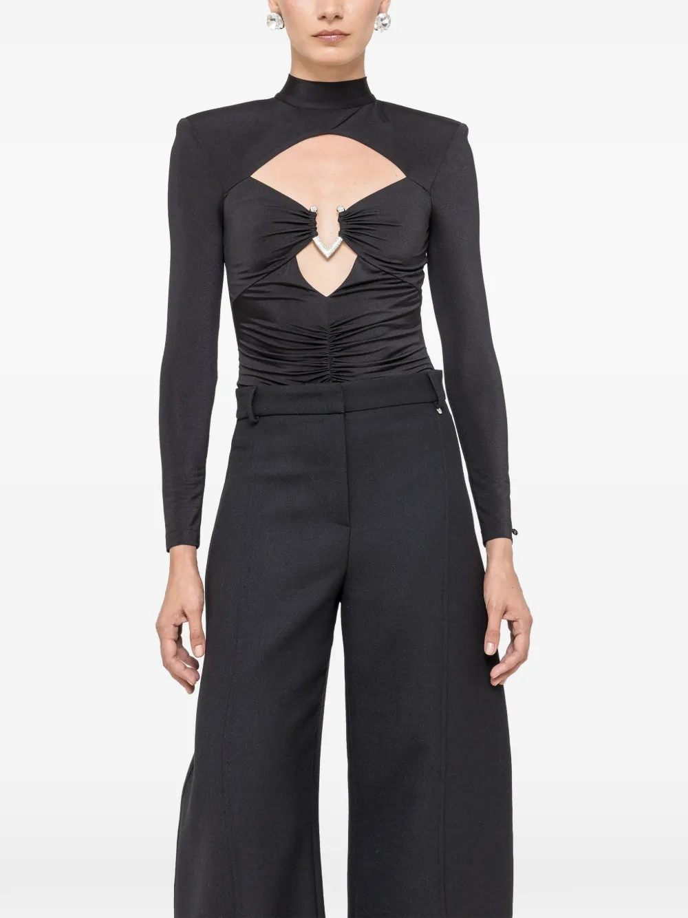 NISSA Body met uitgesneden details en kristallen Zwart