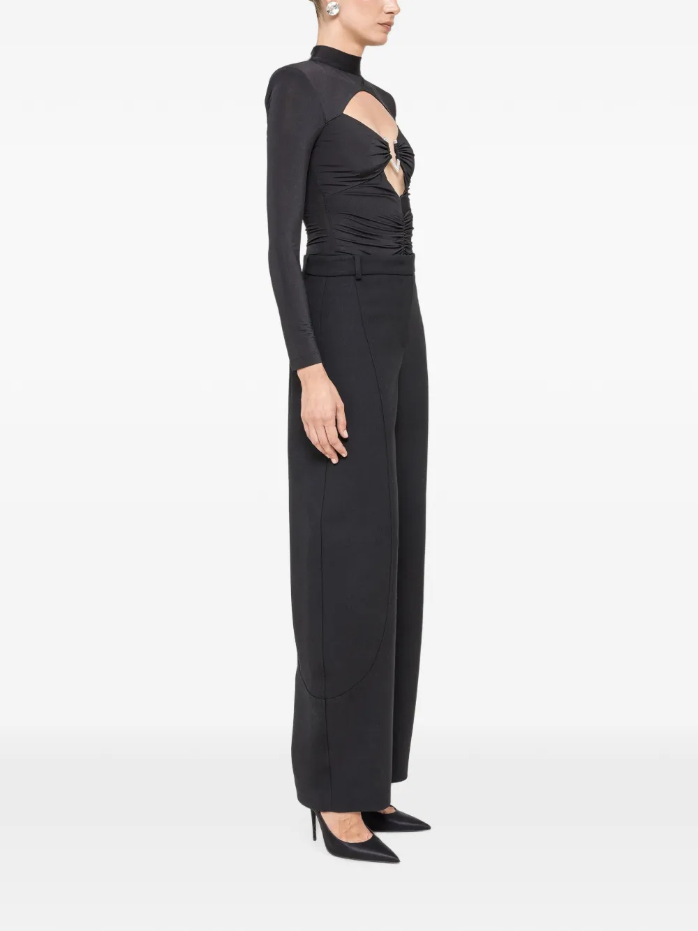 NISSA Body met uitgesneden details en kristallen Zwart